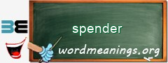 WordMeaning blackboard for spender